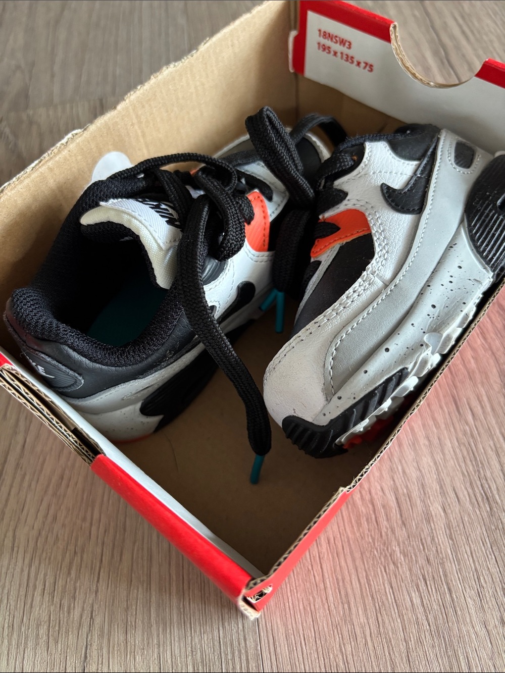 Nike Kids Black, White & Orange Athletic Sneakers